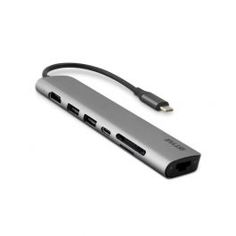 Мултимедиа хъб 8K от iStyle 7в1 с USB-C - space gray