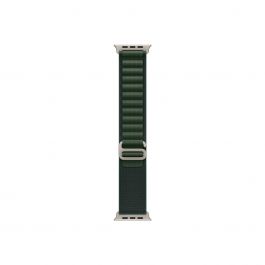 Каишка от Apple за Apple Watch 49mm Loop: Dark Green Alpine Loop - Small - Natural Titanium Finish