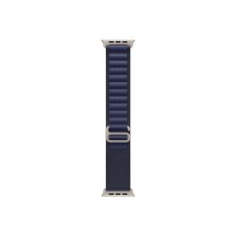 Каишка от Apple за Apple Watch 49mm Loop: Navy Alpine Loop - Medium - Natural Titanium Finish